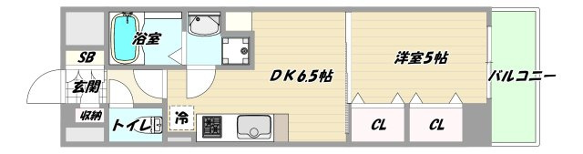 大阪市東淀川区東中島４丁目の賃貸マンションの間取り