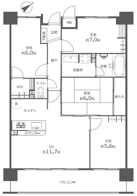 ローレルコート古江上の間取り