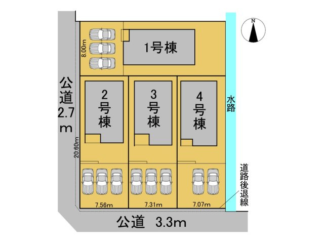 リーブルガーデン　岐阜市中鶉　全４区画分譲の区画図|■区画図
■YAMADA電機の　ヤマダ不動産　株式会社リライフ　
いつでもお問合わせ下さい。