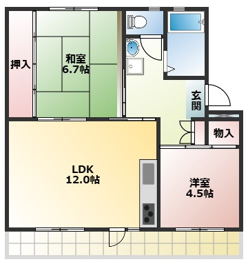 富田団地71号棟の間取り
