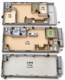 足立区本木１丁目の倉庫の間取り