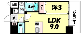 【間取り】 | プレサンス神戸水木通ルミエス