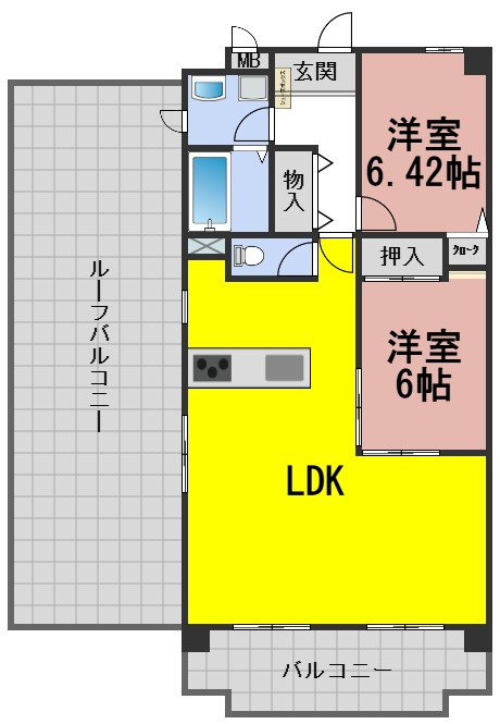６７１６０　ビューハイツ薮田の間取り