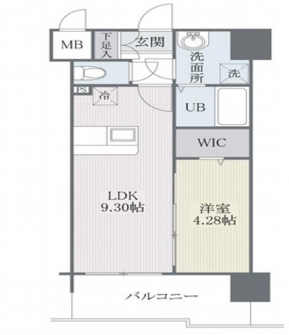 モダンパラッツォ博多riva2(モダンパラッツォ博多リバー2)の間取り|使いやすい間取りです。