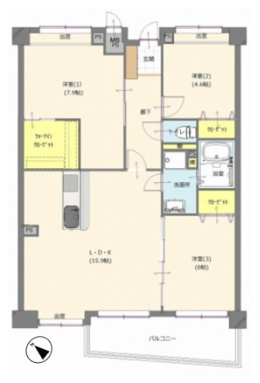 【間取り】 | JGMシュリアン周船寺 | ♦2026年6月大規模リフォーム済ですぐ入居可能♦水回り新品　駐車場空き有