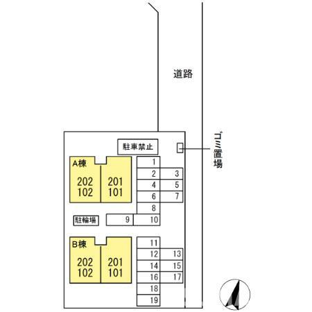 上益城郡益城町大字安永のアパートの区画図