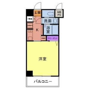 福岡市中央区春吉２丁目の賃貸マンションの間取り