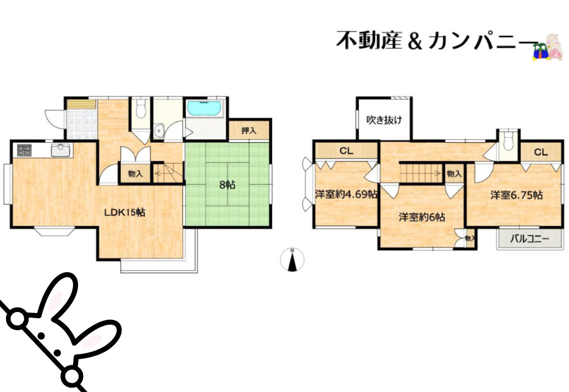 石風呂町の中古のおうち　松山市石風呂町中古戸建の間取り