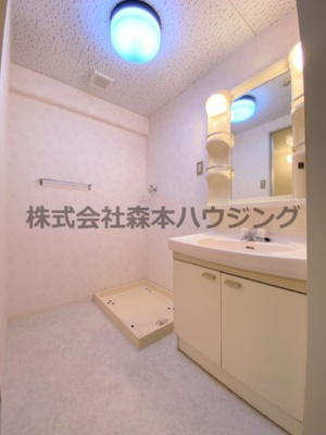 【洗面所】 | 　ヴィルヌーブエスト | スペースが確保できる洗面所です