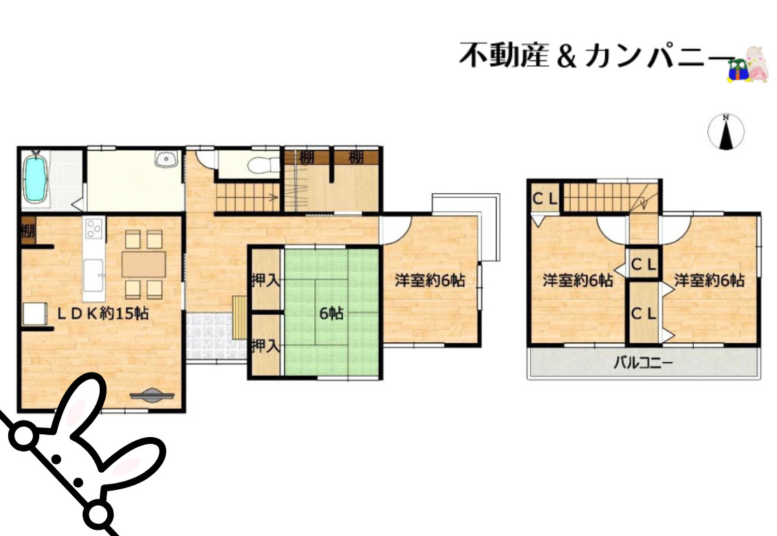 谷町の中古のおうち　松山市谷町中古戸建の間取り
