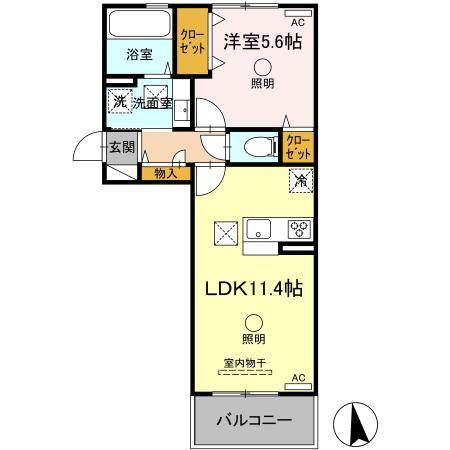 サニーフラット松江の間取り