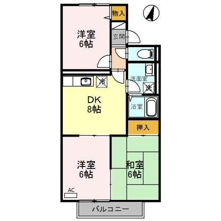 プリシェール西明石Bの間取り