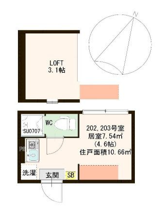 江戸川区南小岩５丁目のアパートの間取り