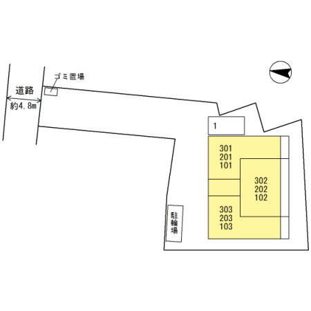 TMSコート　聖賢小学校の区画図