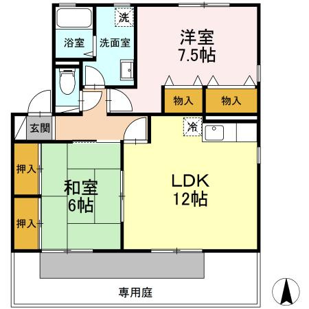 ハイカムール津福の間取り