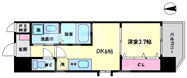 ビガーポリス412天満二丁目IIの間取り|ビガーポリス412天満二丁目II　開放感ある間取り