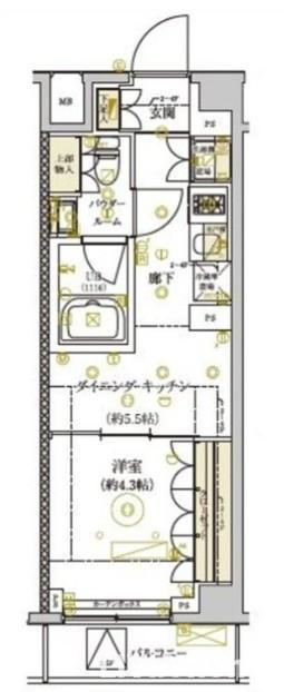 品川区荏原４丁目の賃貸マンションの間取り