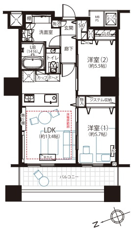 ザ・パークハウス西新宿タワー60の間取り
