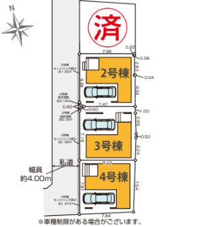 葛飾区金町５丁目の新築戸建の区画図|～区画図～
