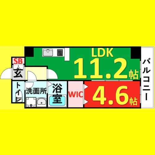 フォレシティ新栄　名古屋市賃貸　仲介手数料無料の間取り