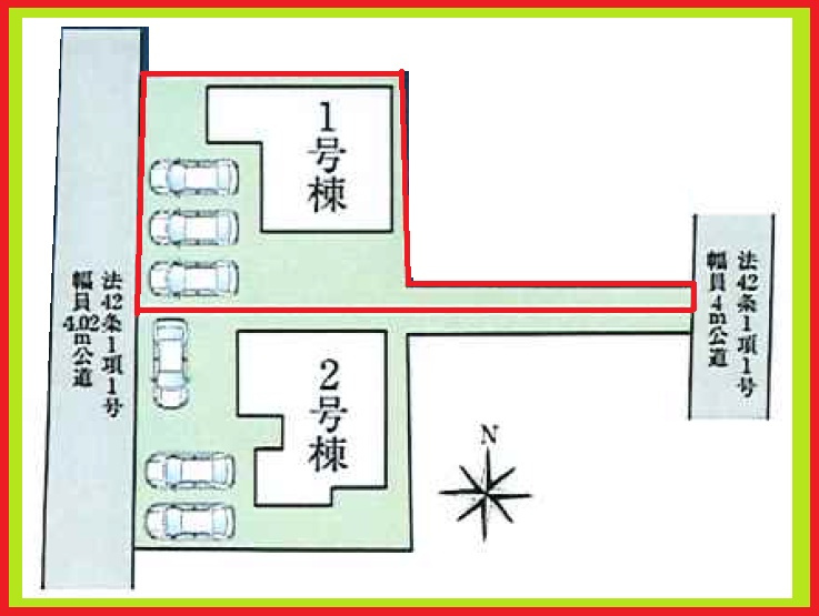 あま市新居屋久渕郷の新築一戸建の区画図|◇１号棟◇