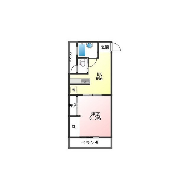 岐阜市本郷町２丁目のアパートの間取り