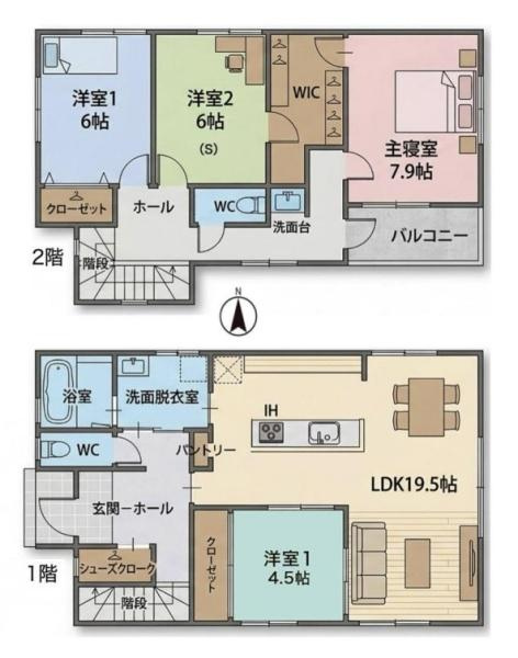 香芝市上中 ／新築一戸建の間取り