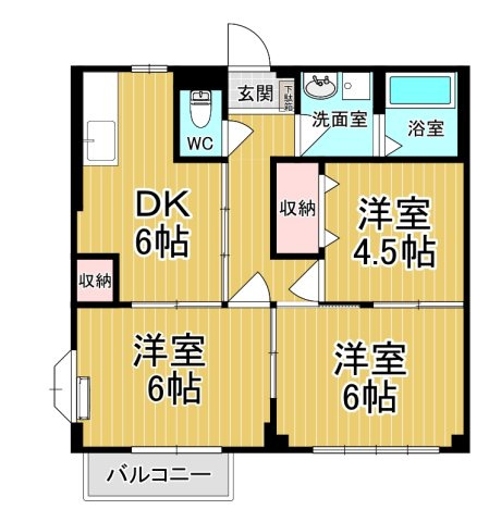 【間取り】 | レジデンス大森Ｂ | 家族とのコミュニケーションを重視した対面キッチンです。