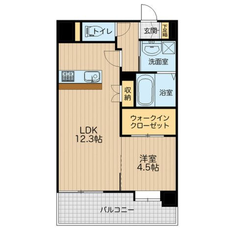 熊本市中央区新屋敷２丁目の賃貸マンションの間取り