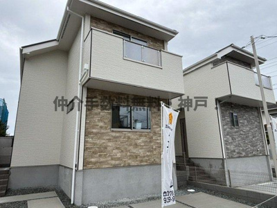 【外観】 | 神戸市西区狩場台2丁目　新築戸建1号棟　仲介手数料無料！ | 落ち着いた雰囲気の外観です