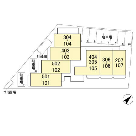 シャトーヤジマの区画図