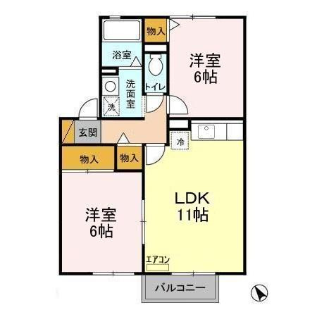 サンモール　2号棟の間取り