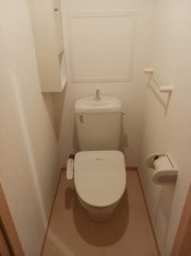落ち着いた色調のトイレです
