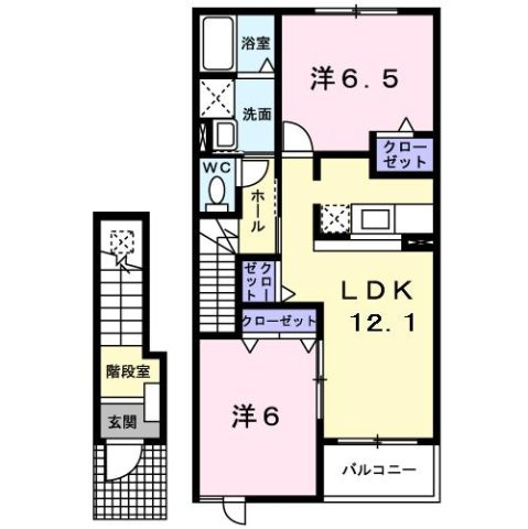 【間取り】 | ル・シュマンＢ