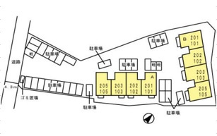ロイヤルガーデン三城Bの区画図
