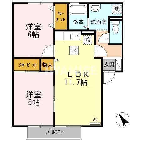 ロイヤルガーデン三城Bの間取り