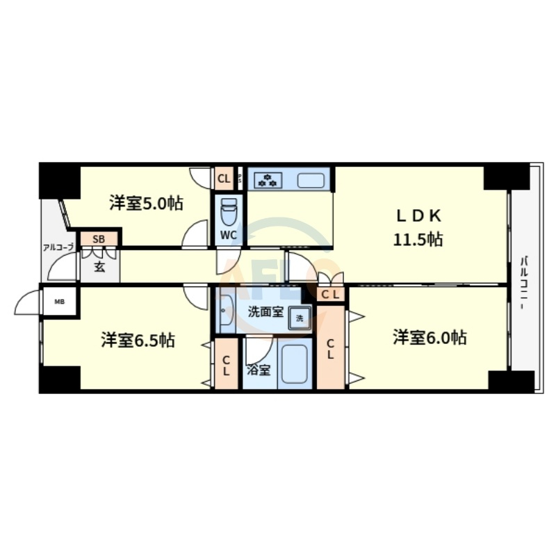 コスモあべの坂ガーデンズ　常盤小学校区の間取り|コスモあべの坂ガーデンズ　間取り