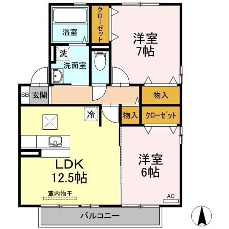 フェリス高柳　B棟の間取り