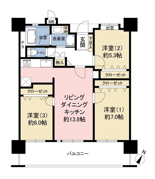 【間取り】 | エイルマンション久留米東☆仲介手数料無料☆