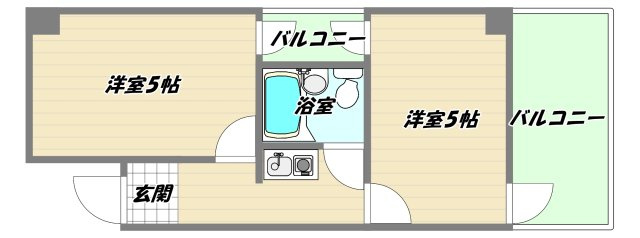 大阪市淀川区新高１丁目の賃貸マンションの間取り