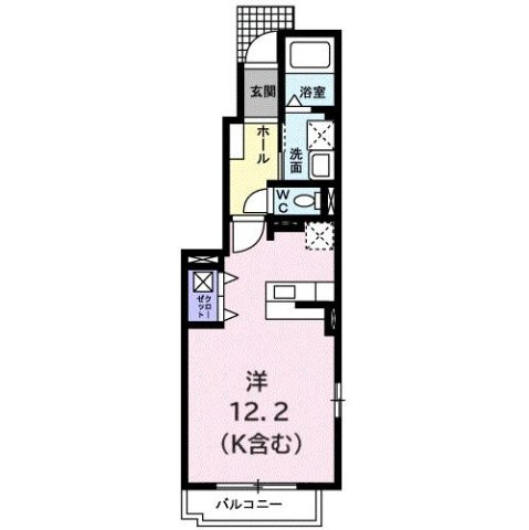 【間取り】 | キュアコ－ト　２ | １Rのお部屋です