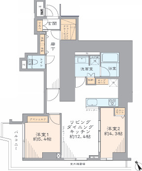 セザールスカイリバーの間取り