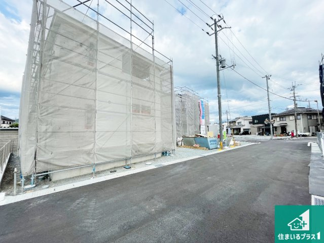 神崎郡福崎町福崎新　第3期　新築一戸建ての前面道路含む現地写真|周辺は落ち着いた街並みの住宅地！子育てがしやすい住環境です！まだ未完成ですが、現地でしかわからない事もございます。是非一度ご覧ください。