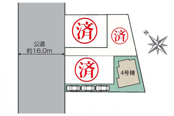 木曽西３丁目３期の区画図