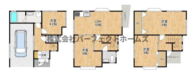 長尾元町4丁目戸建　賃貸の間取り