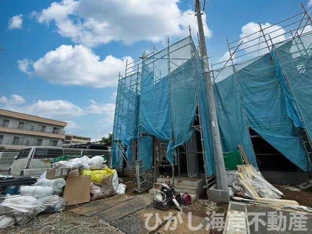 平塚市四之宮2丁目　新築戸建　全7棟の外観|7月4日撮影　建築中　現地外観