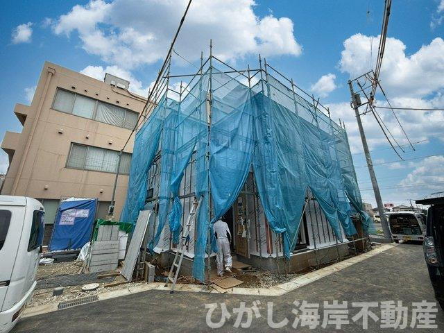 平塚市四之宮2丁目　新築戸建　全7棟の外観|7月4日撮影　建築中　現地外観