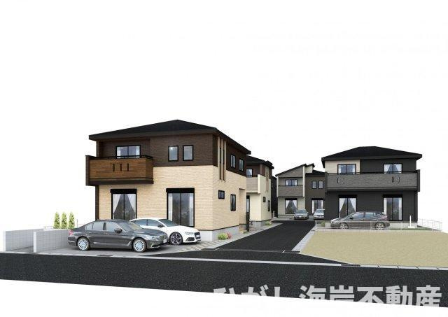 平塚市四之宮2丁目　新築戸建　全7棟の外観パース|イメージパスですので実際のものと多少異なります