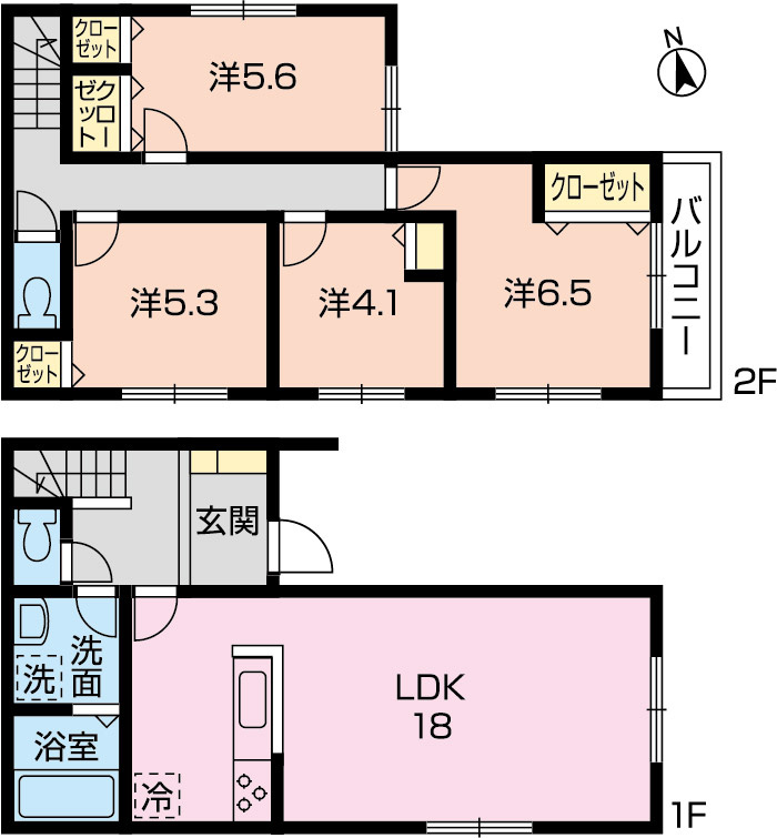 座間市新田宿　全3区画の土地図＋建物プラン例|C区画プラン図
