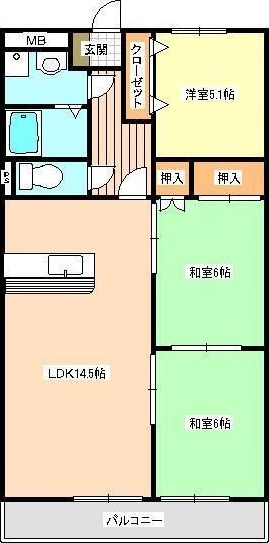 すてーじあ錦ヶ丘の間取り